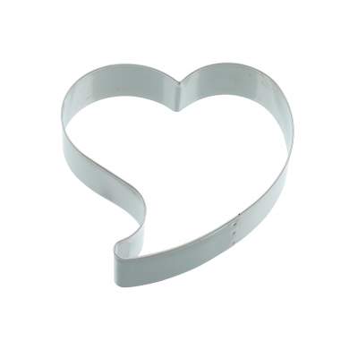Metall Ausstecher Herz mit gebogene Spitze 12 cm