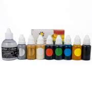 Sugarflair Airbrush Farben Set Alkoholfrei 8x 14ml + Reiniger 60ml