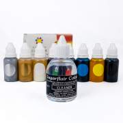 Sugarflair Airbrush Farben Set Alkoholfrei 8x 14ml + Reiniger 60ml