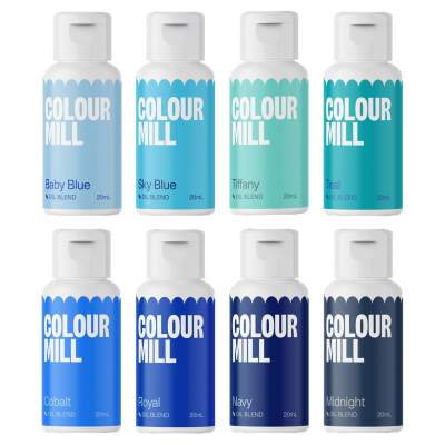 Colour Mill Lebensmittelfarbe Blue Colours Set II 8x 20ml fettlöslich