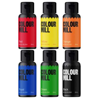 AOS Set | Colour Mill Aqua Blend Lebensmittelfarbe Primary Set 6x 20ml