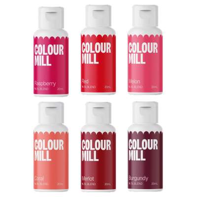 Colour Mill Lebensmittelfarbe Red Colours Set 6x 20ml fettlöslich