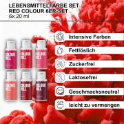 Colour Mill Lebensmittelfarbe Red Colours Set 6x 20ml fettlöslich