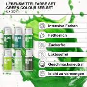Colour Mill Lebensmittelfarbe Green Colours Set 6x 20ml fettlöslich