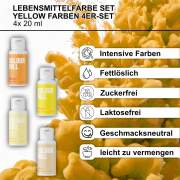 Colour Mill Lebensmittelfarbe Yellow Colours Set 4x 20ml fettlöslich
