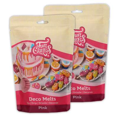 Doppelpack Funcakes Deco Melts Rosa Pink 2x 250g (500g), Glasur-Drops, Fertig