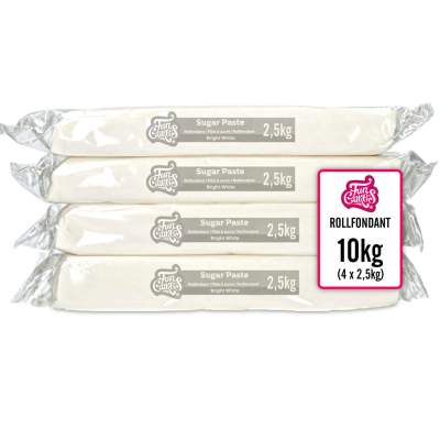 AOS Set | FunCakes Rollfondant Brilliant Weiß Vanille 10kg (4x 2,5kg)