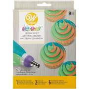 Wilton ColorSwirl Tri-Color Coupler Dekorations Set 9-teilig