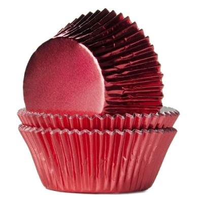 HoM Cubcake Förmchen Foil Red 24Stk.
