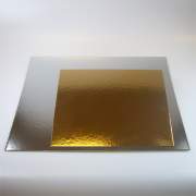 FunCakes Tortenkarton Silber/Gold Quadratisch 20cm, 3Stk.