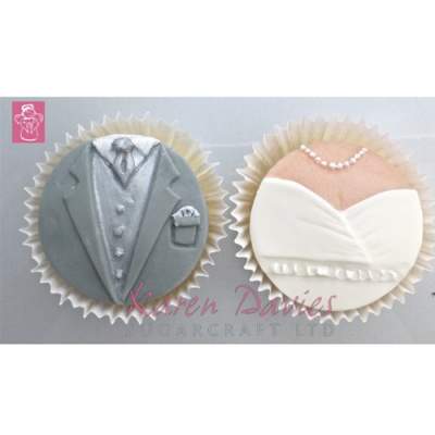 Karen Davies Cupcake Top Mold - Bride & Groom